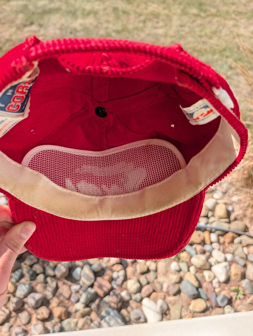 Rare Vintage Philadelphia Sixers Red White Corduroy Hat Retro NBA Snapback Vtg